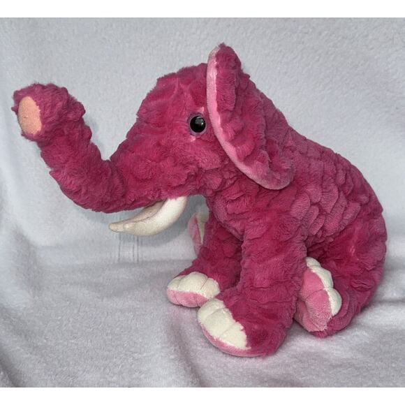 The Petting Zoo Pink Elephant Big Eyes Plush Soft Toy 2010 Stuffed Animal - Picture 7 of 8